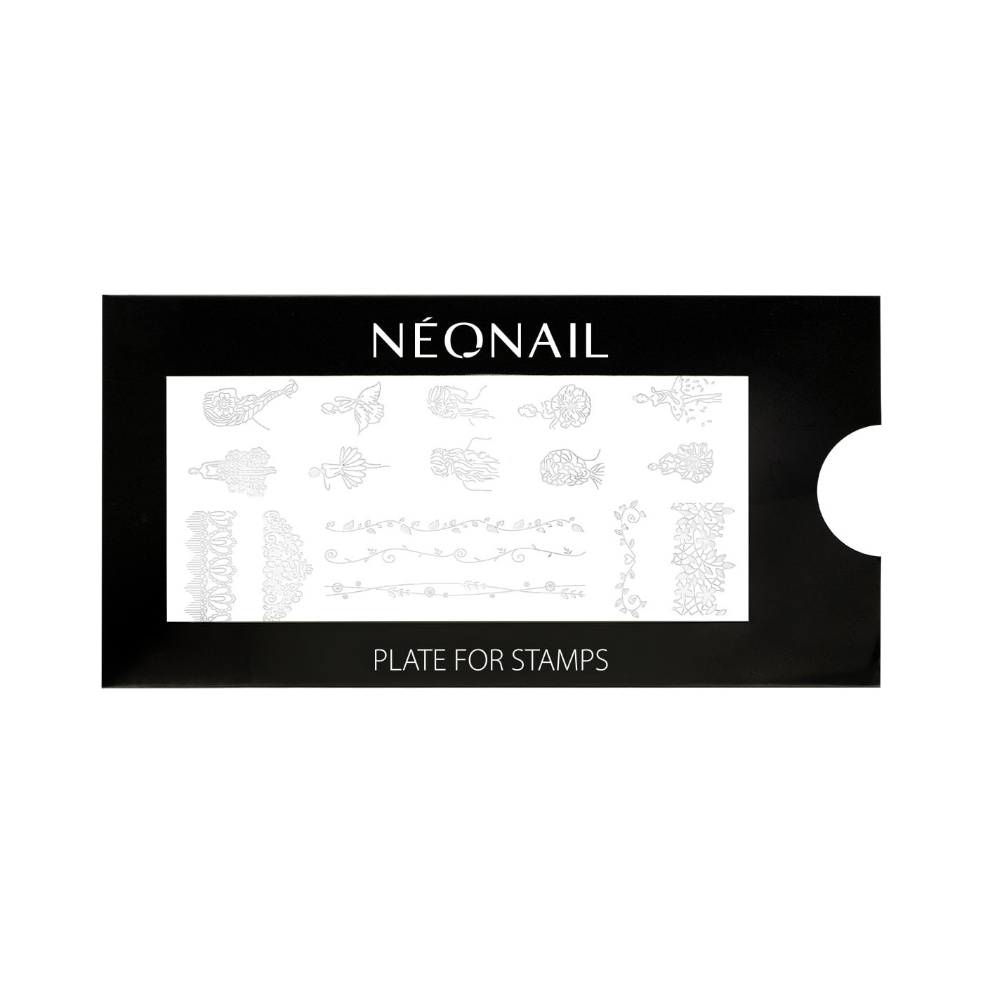 Plaque de stamping - fleurs & dentelles