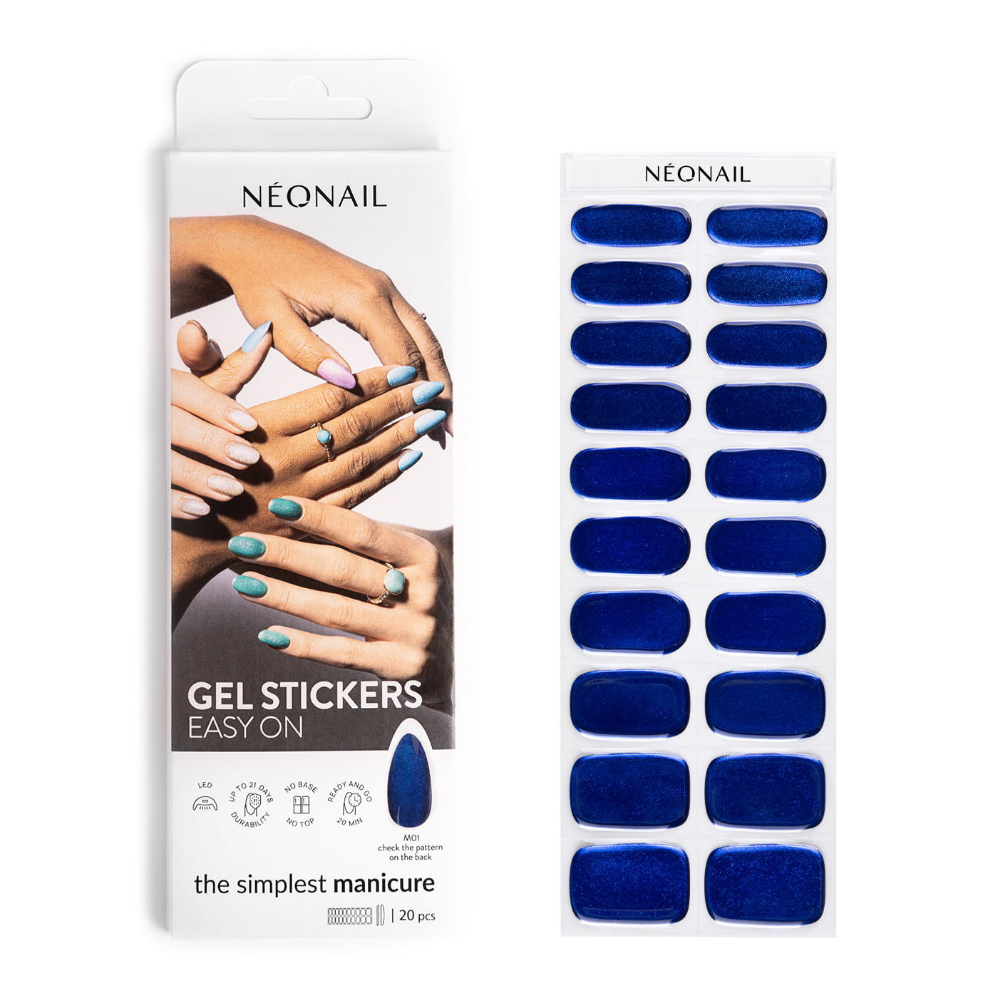Gel Nail Stickers - manucure bleu nuit