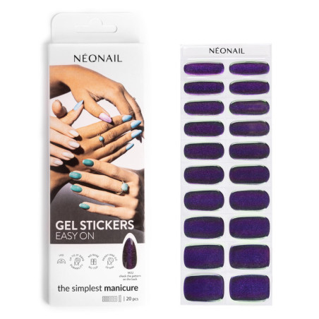 Gel Nail Stickers - manucure violet paillet&eacute;