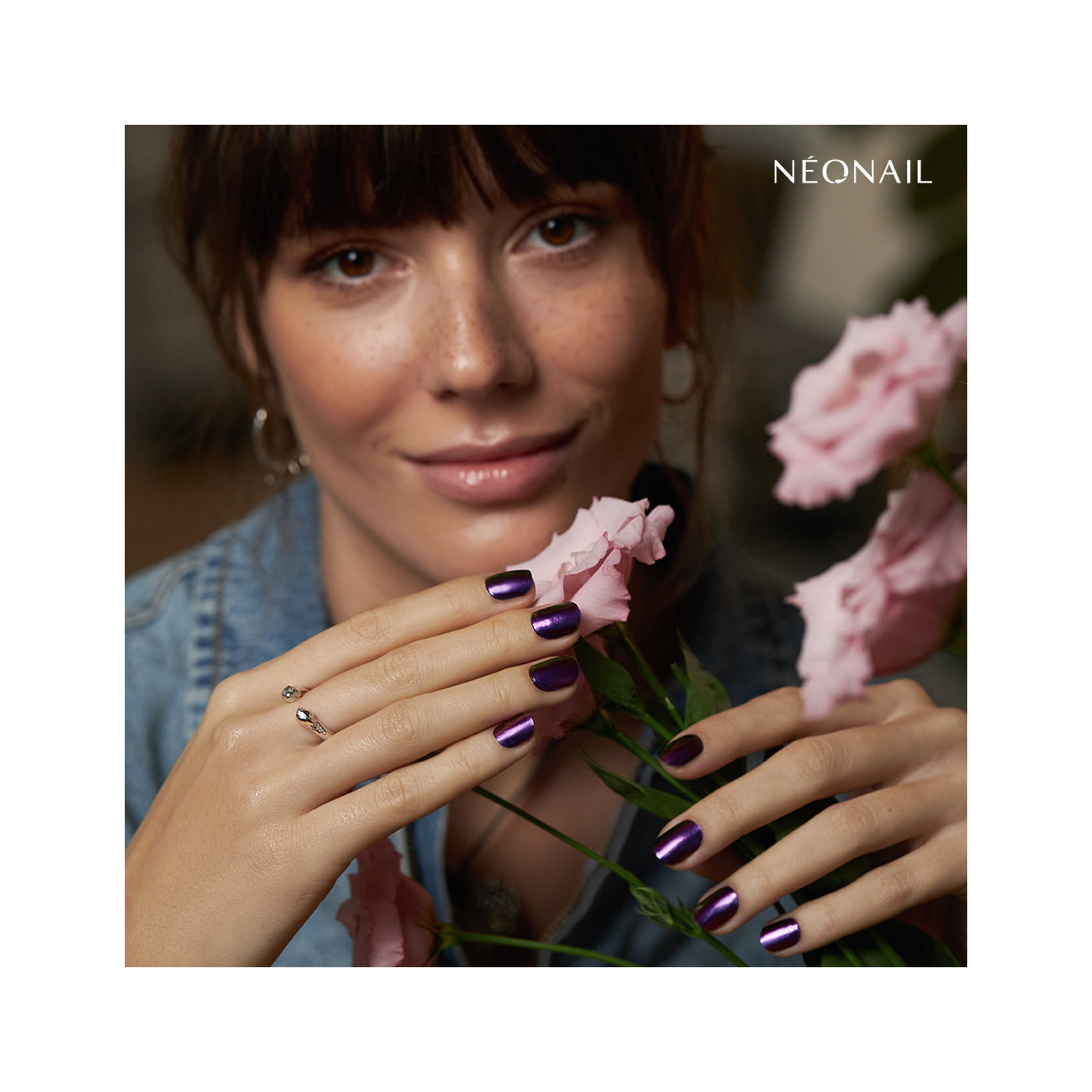 Gel Nail Stickers - manucure violet paillet&eacute;