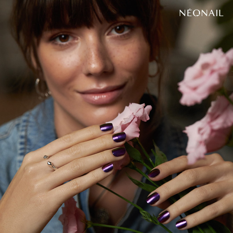 Gel Nail Stickers - manucure violet paillet&eacute;