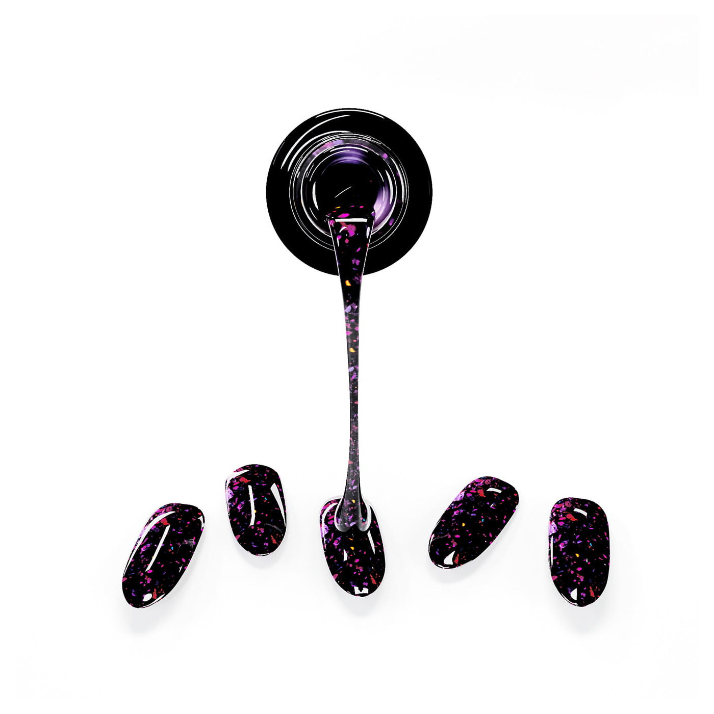 Gel Nail Stickers - manucure violet sombre paillet&eacute;