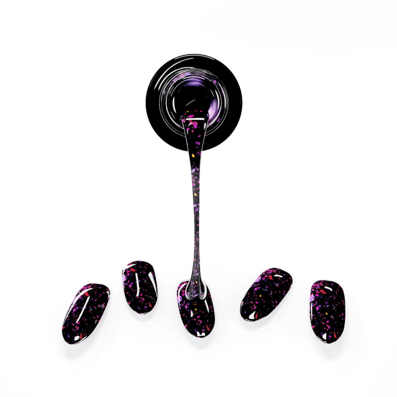 Gel Nail Stickers - manucure violet sombre paillet&eacute;