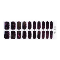 Gel Nail Stickers - manucure violet sombre paillet&eacute;