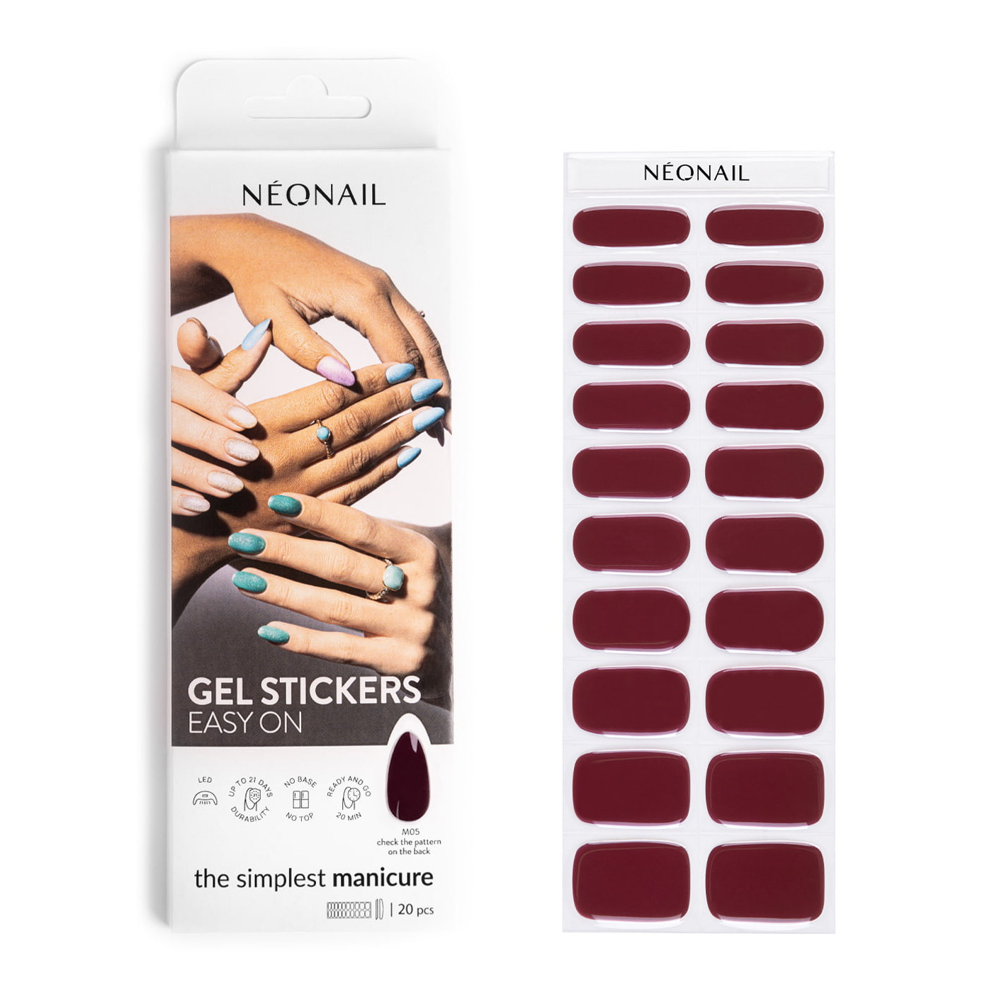 Gel Nail Stickers - manucure rouge cerise