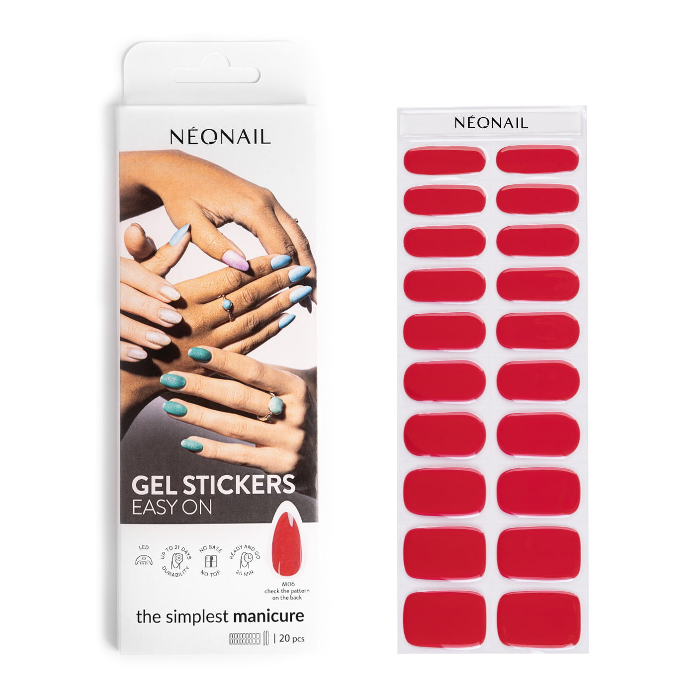 Gel Nail Stickers - manucure rouge classique