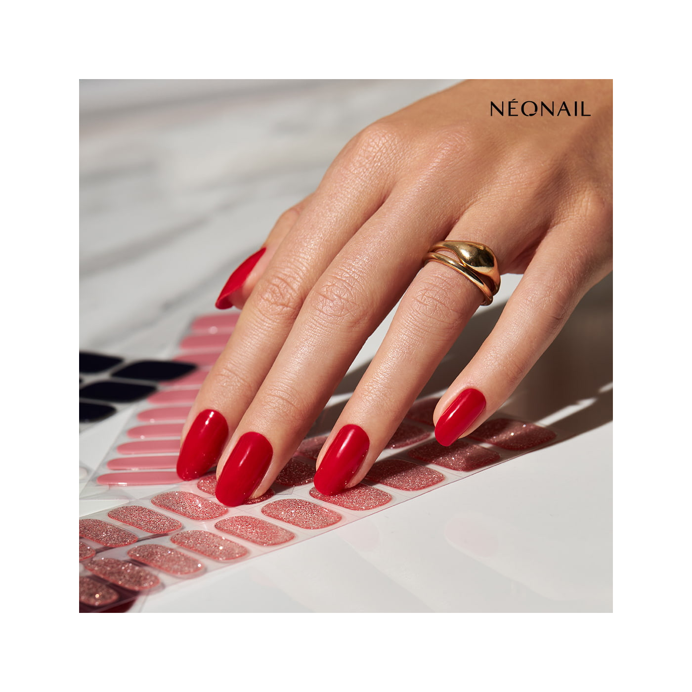 Gel Nail Stickers - manucure rouge classique