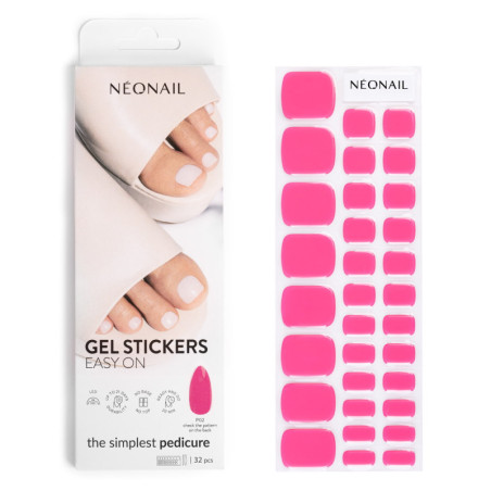 Gel Nail Stickers - p&eacute;dicure rose bonbon