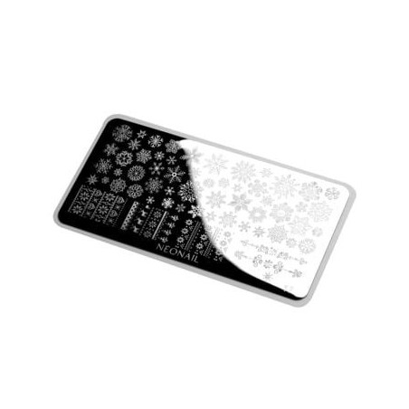 Plaque de stamping - motifs flocons de No&euml;l