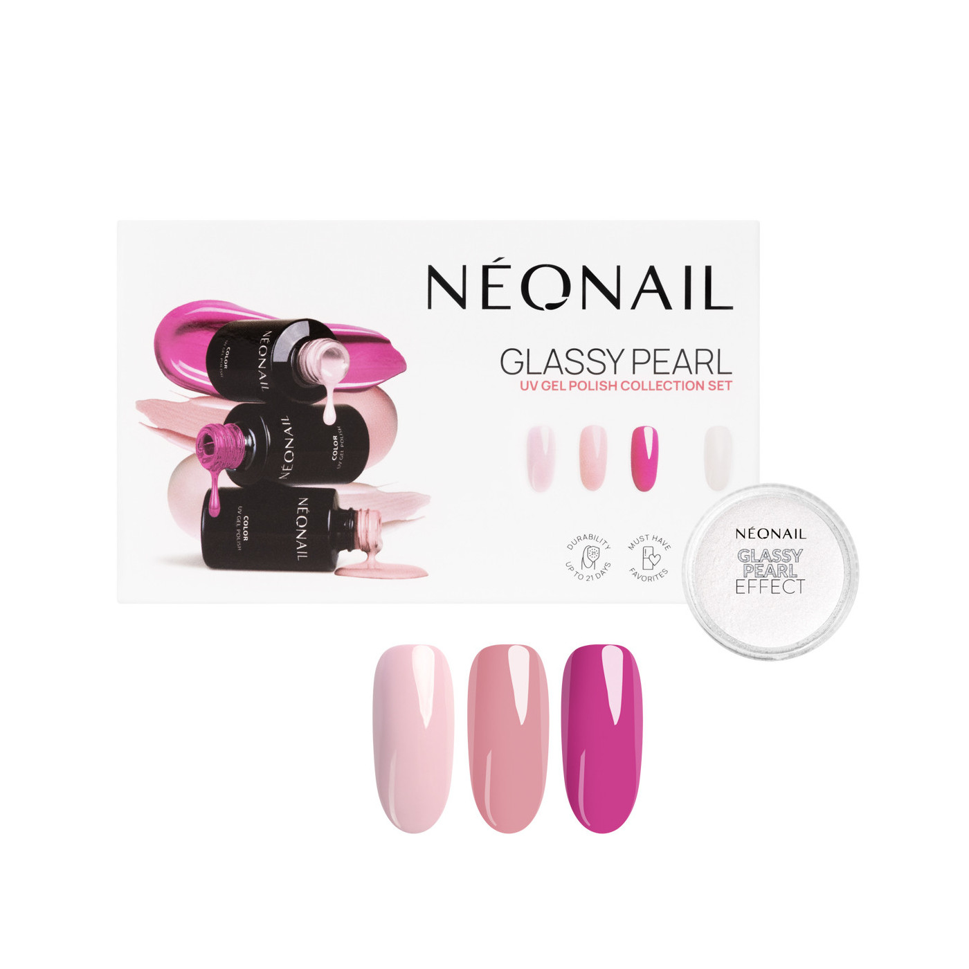 Set de vernis semi-permanents Glassy Pearl