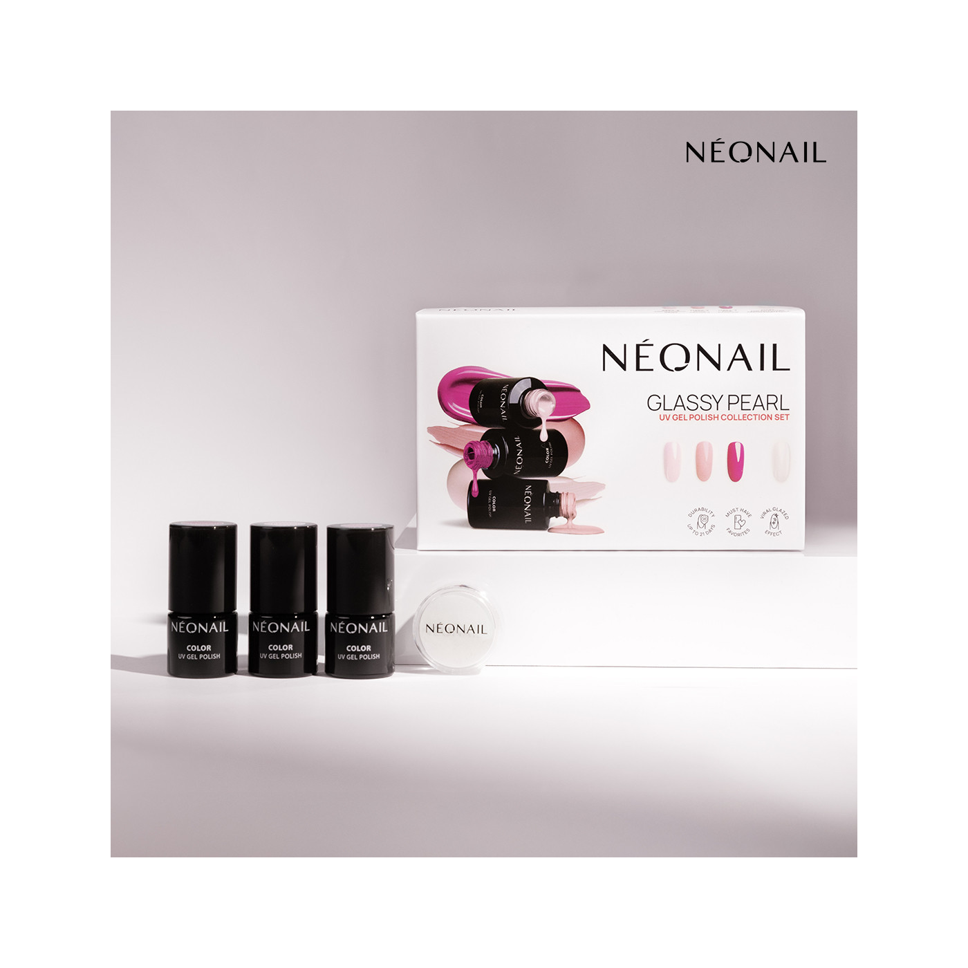 Set de vernis semi-permanents Glassy Pearl