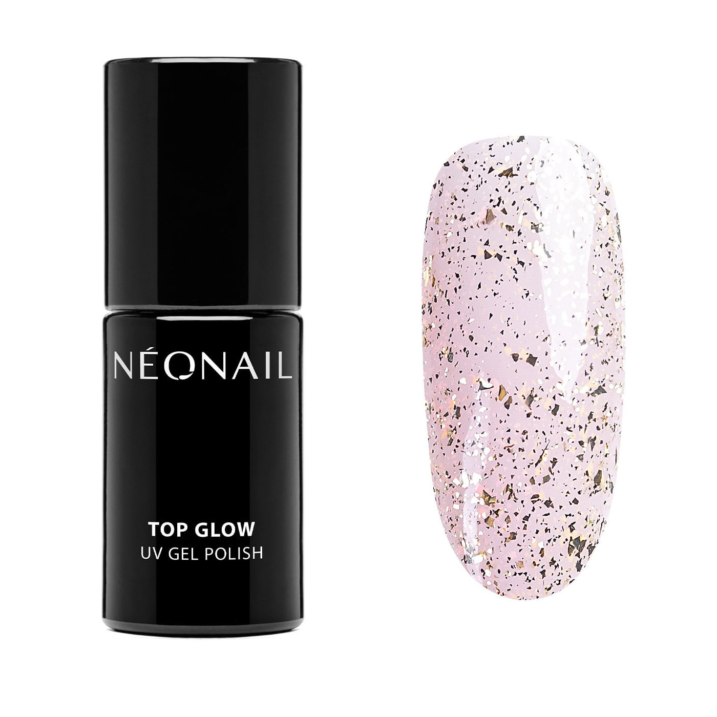 Vernis Semi-Permanent 7,2 ml - Top Glow Gold Flakes