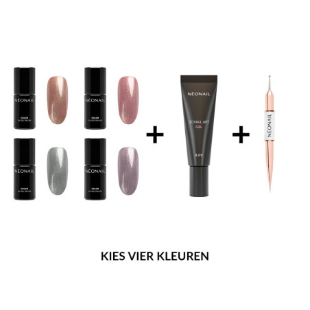 3D Metallic Nail Art Set