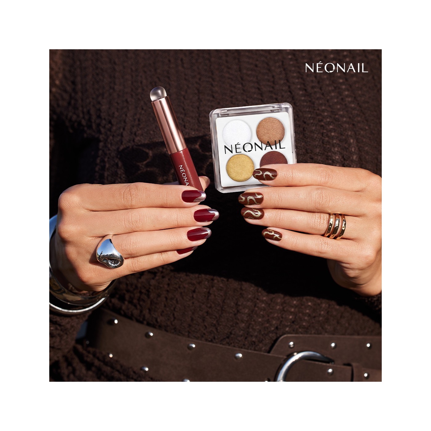 Palette de poudres pressées (4 teintes) – effet métallique ou chromé | NEONAIL Palette de poudres pressées (4 teintes) – effet métallique ou chromé | NEONAIL