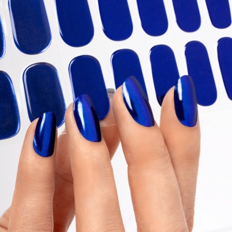 Gel Nail Stickers - manucure bleu nuit
