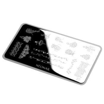 Plaque de stamping - fleurs & dentelles