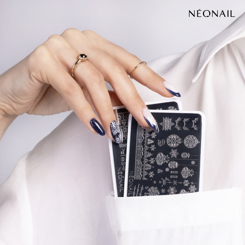 Glamorous Frost: Elevate Your Nails with Winter Stamping